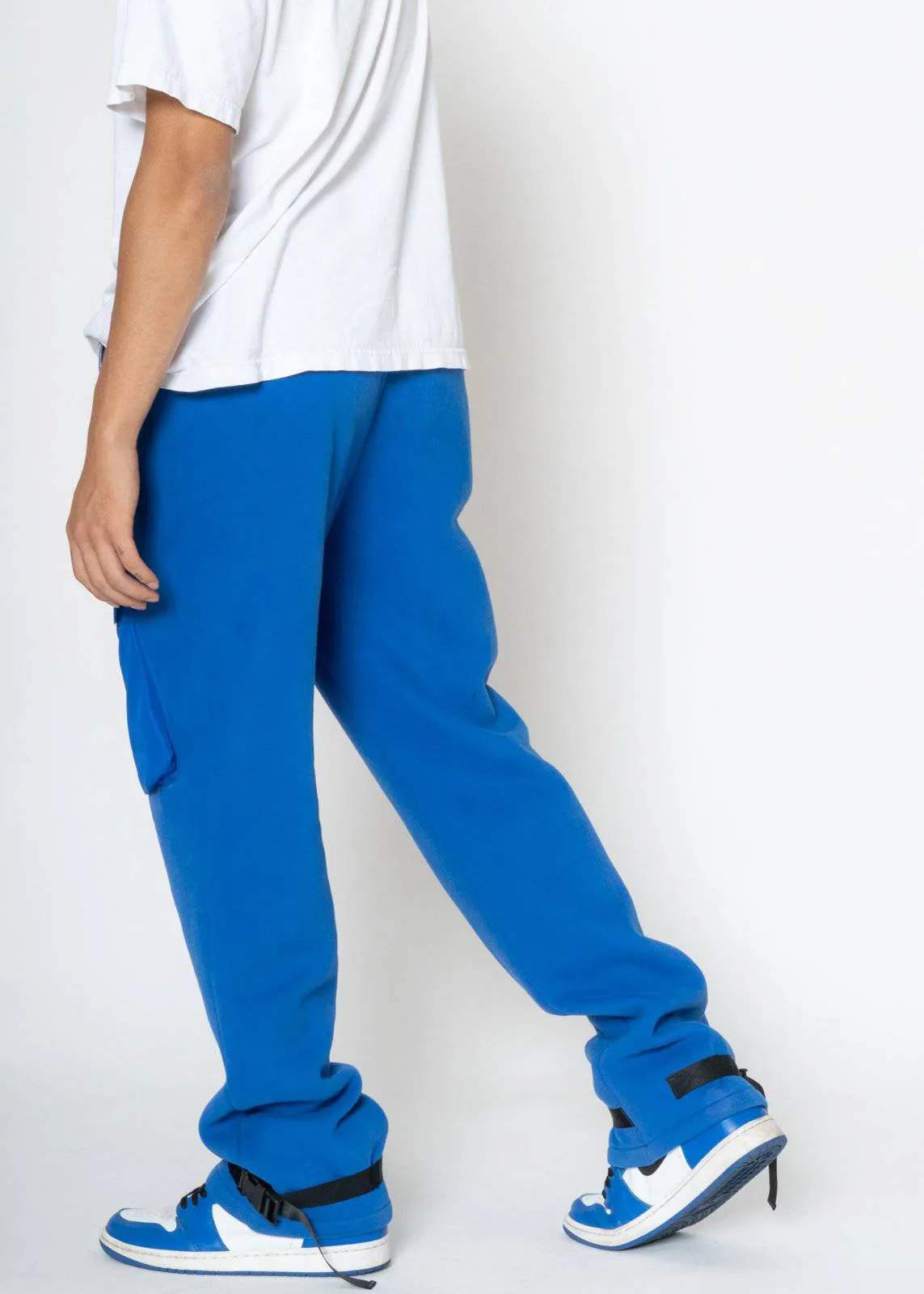 Konus Men's Bellow Pocket Sweatpants in Blue