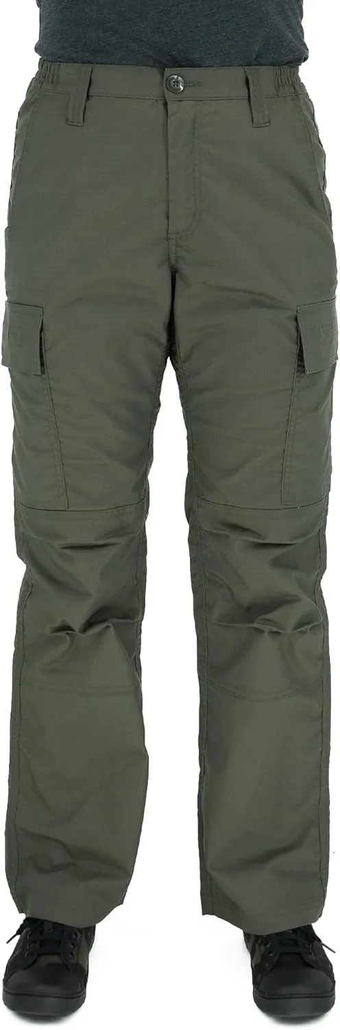 LAPG Women's Stretch Core Cargo Tactical Pants, Elastic Waistband, High Rise, Relaxed Fit, Outdoor Work Pants, OD Green