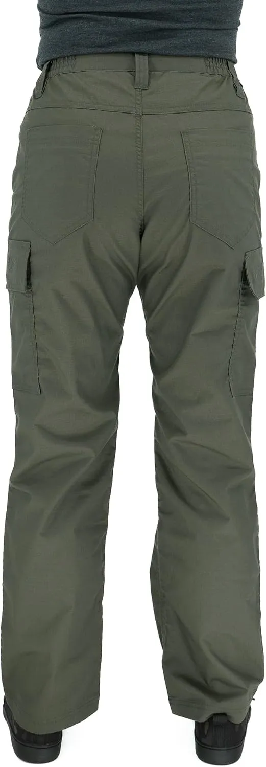 LAPG Women's Stretch Core Cargo Tactical Pants, Elastic Waistband, High Rise, Relaxed Fit, Outdoor Work Pants, OD Green