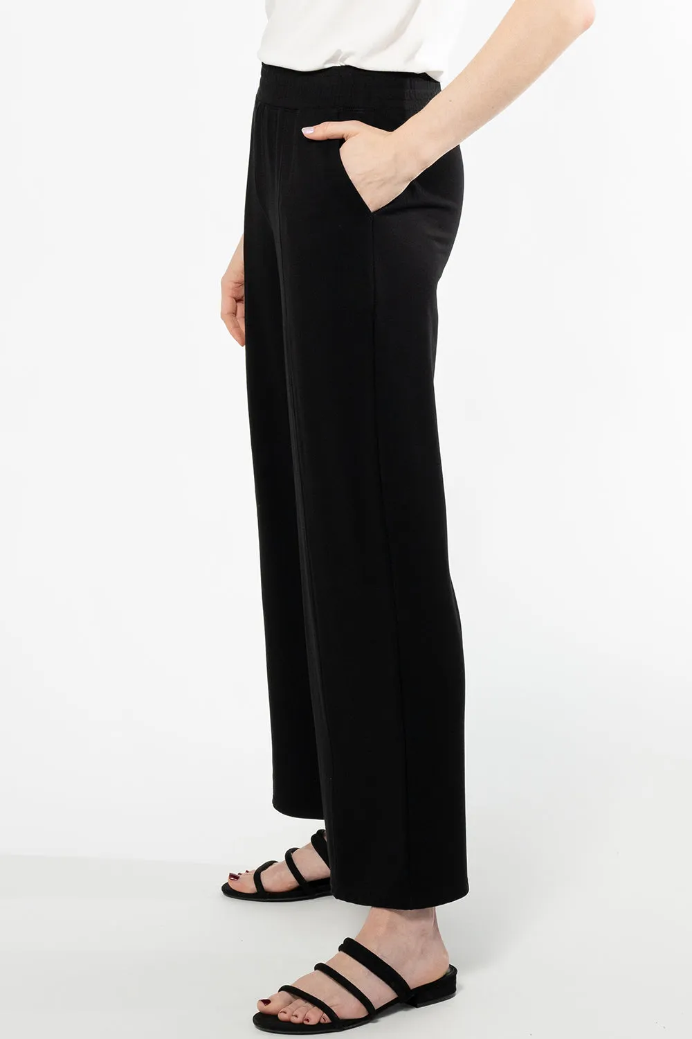 Libby Bamboo Straight Leg Pant - Black