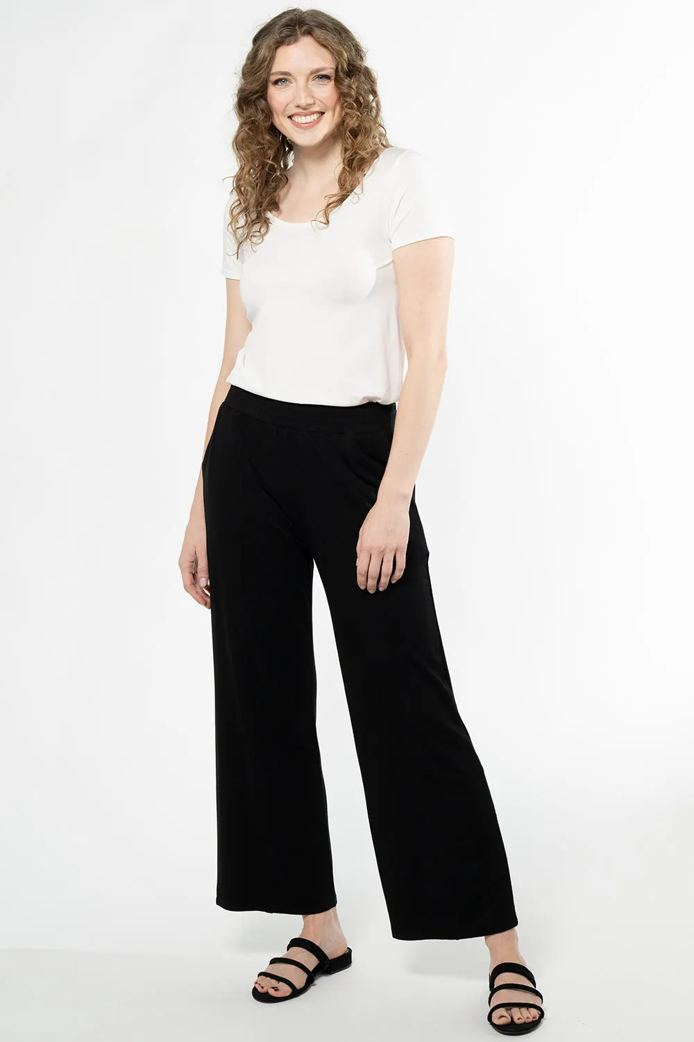 Libby Bamboo Straight Leg Pant - Black