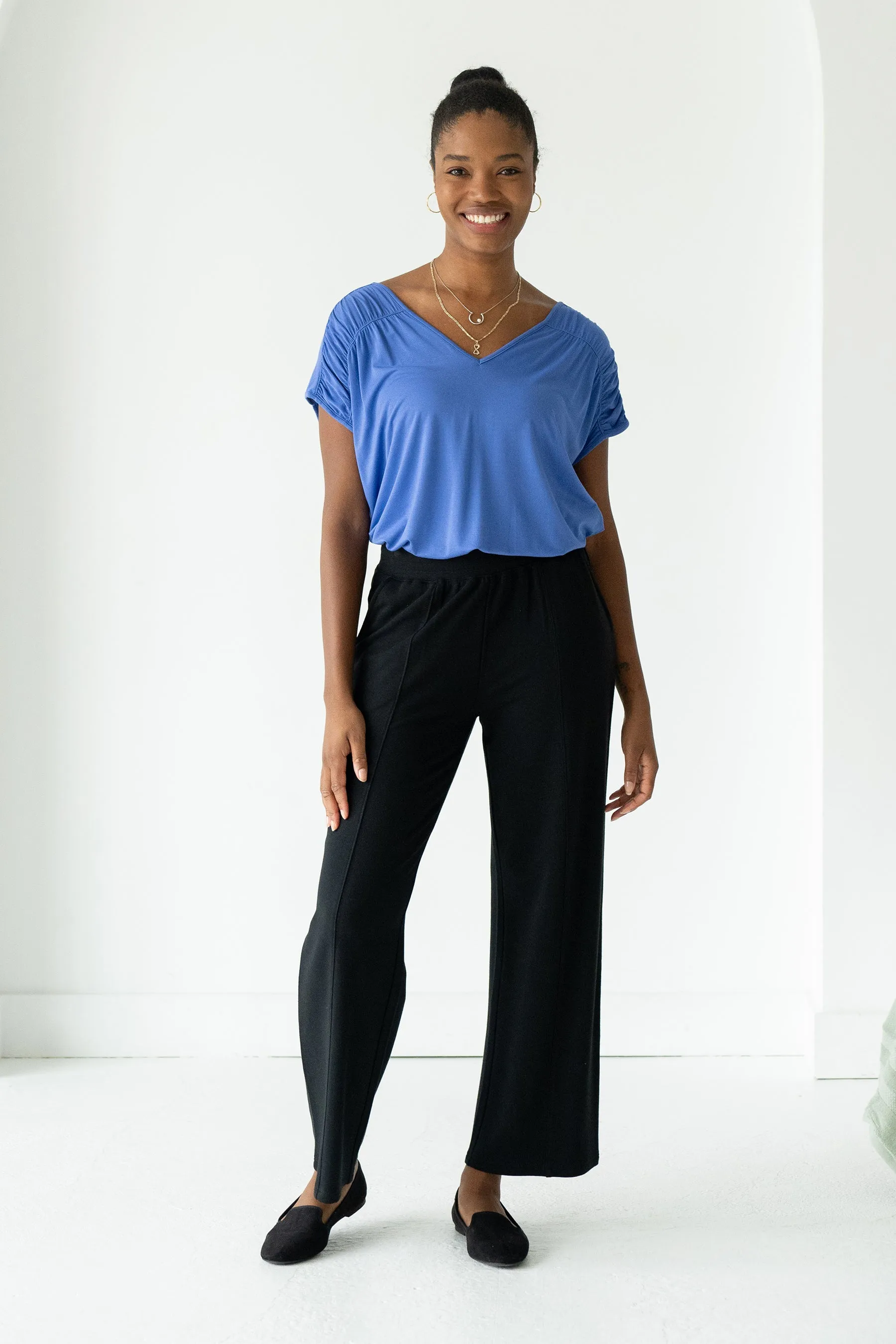 Libby Bamboo Straight Leg Pant - Black