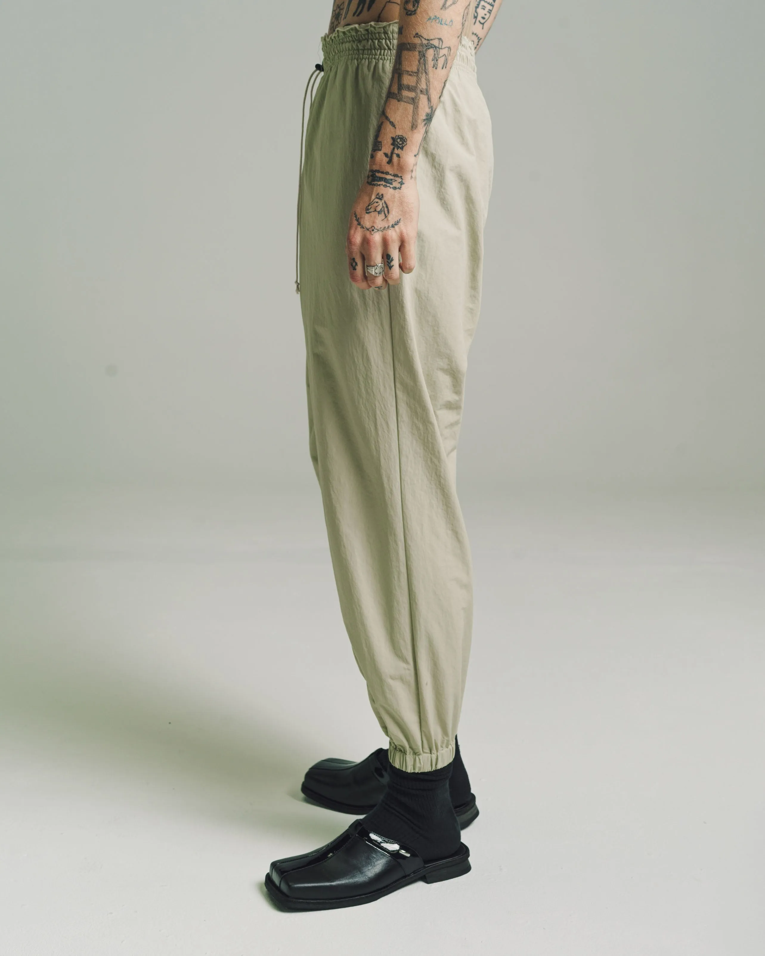Light Green Nylon Tech Sweat Pants