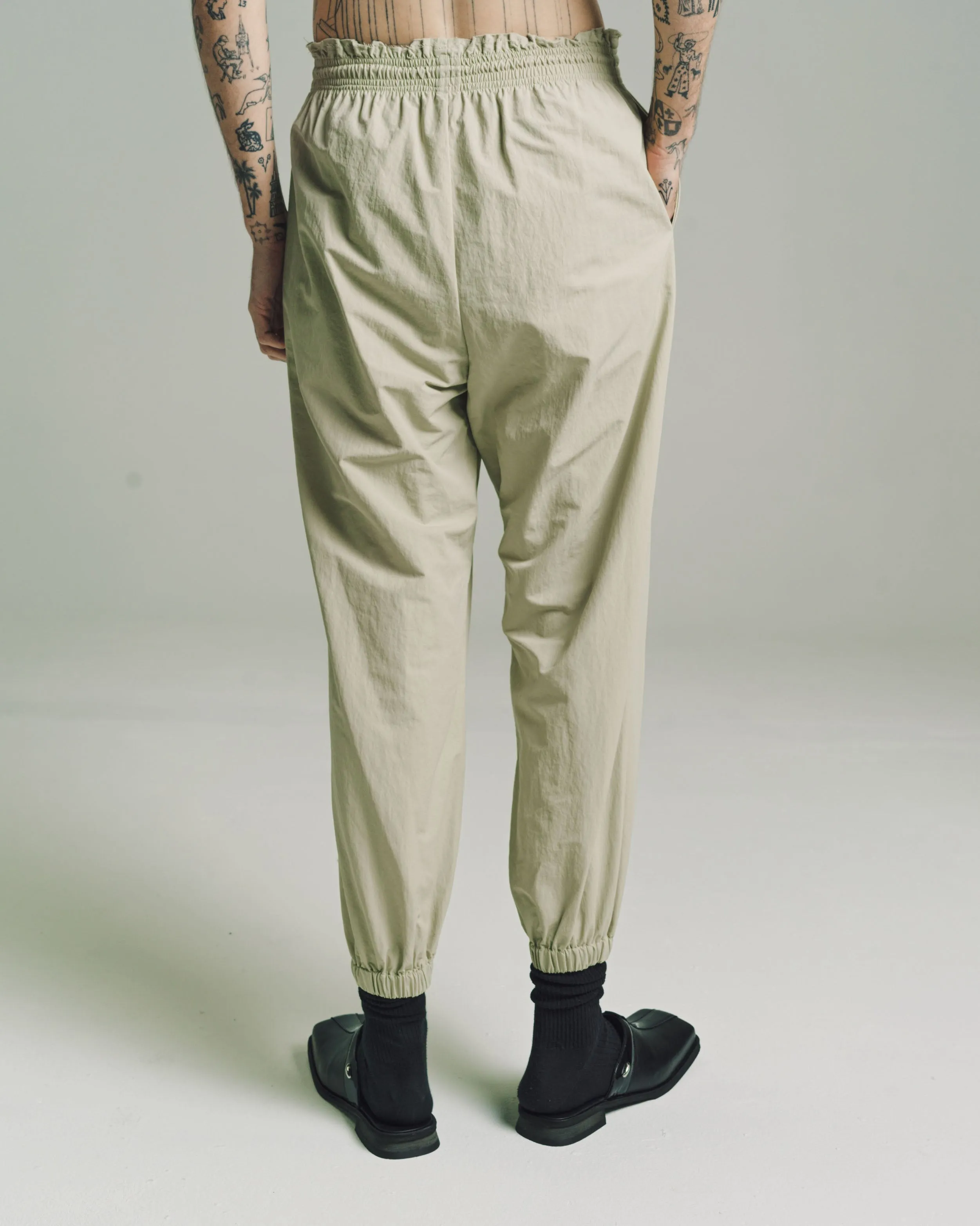 Light Green Nylon Tech Sweat Pants