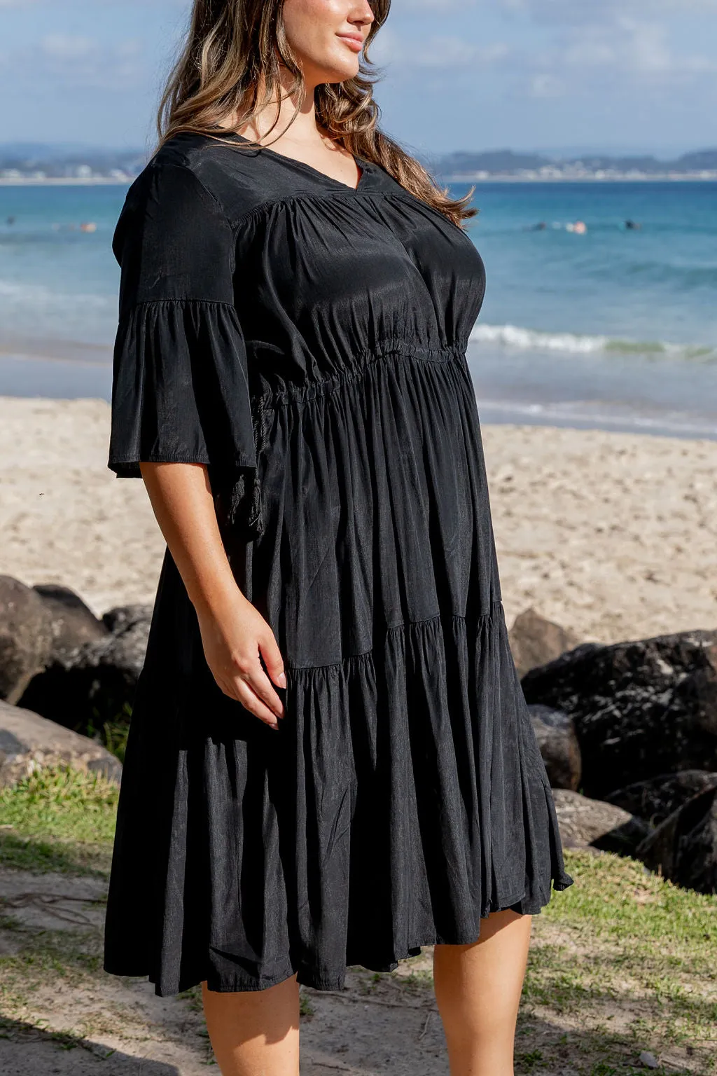 Lillie Dress in Black by Worthier