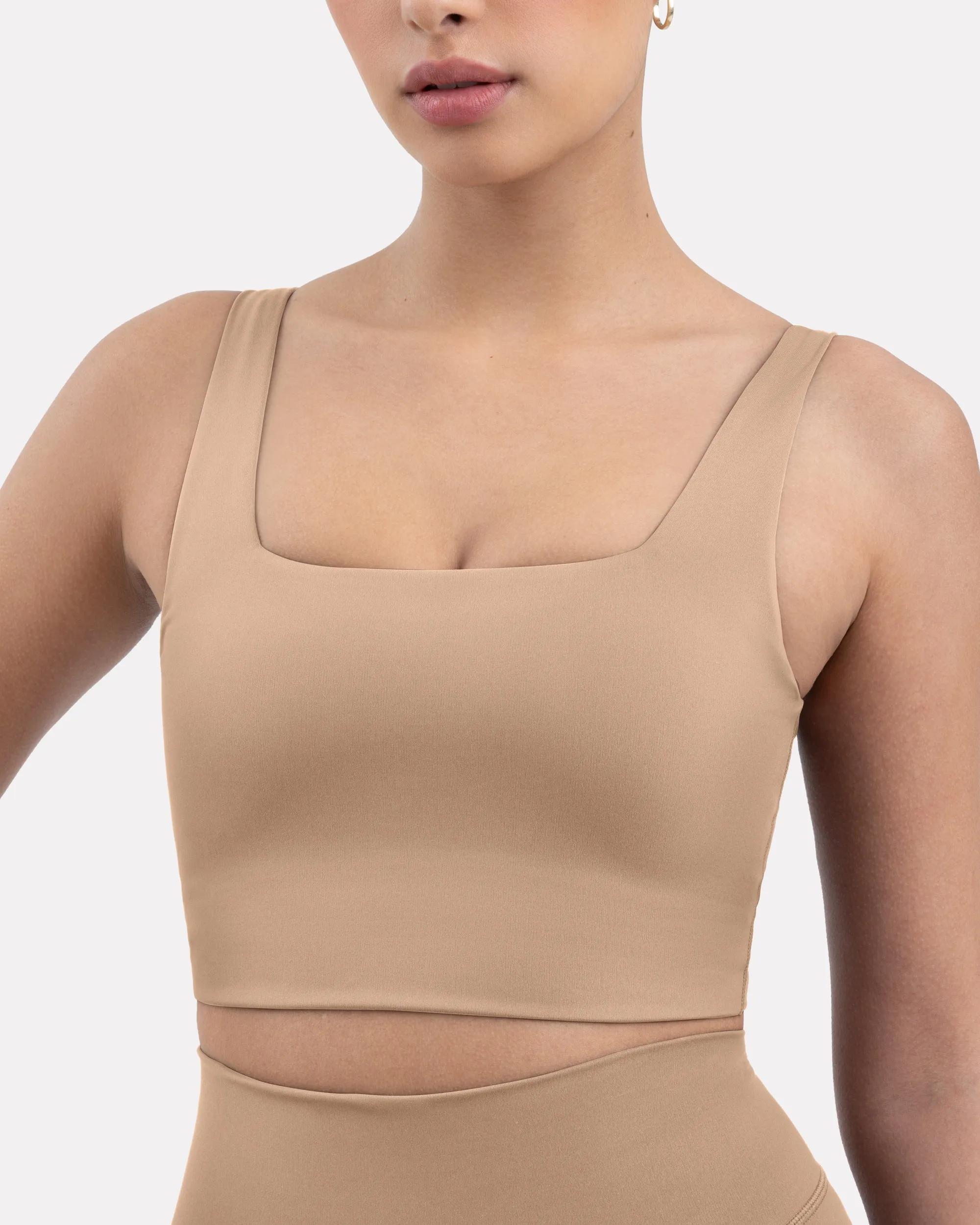 Longline Square Neck Medium-Support Padded Sports Bra