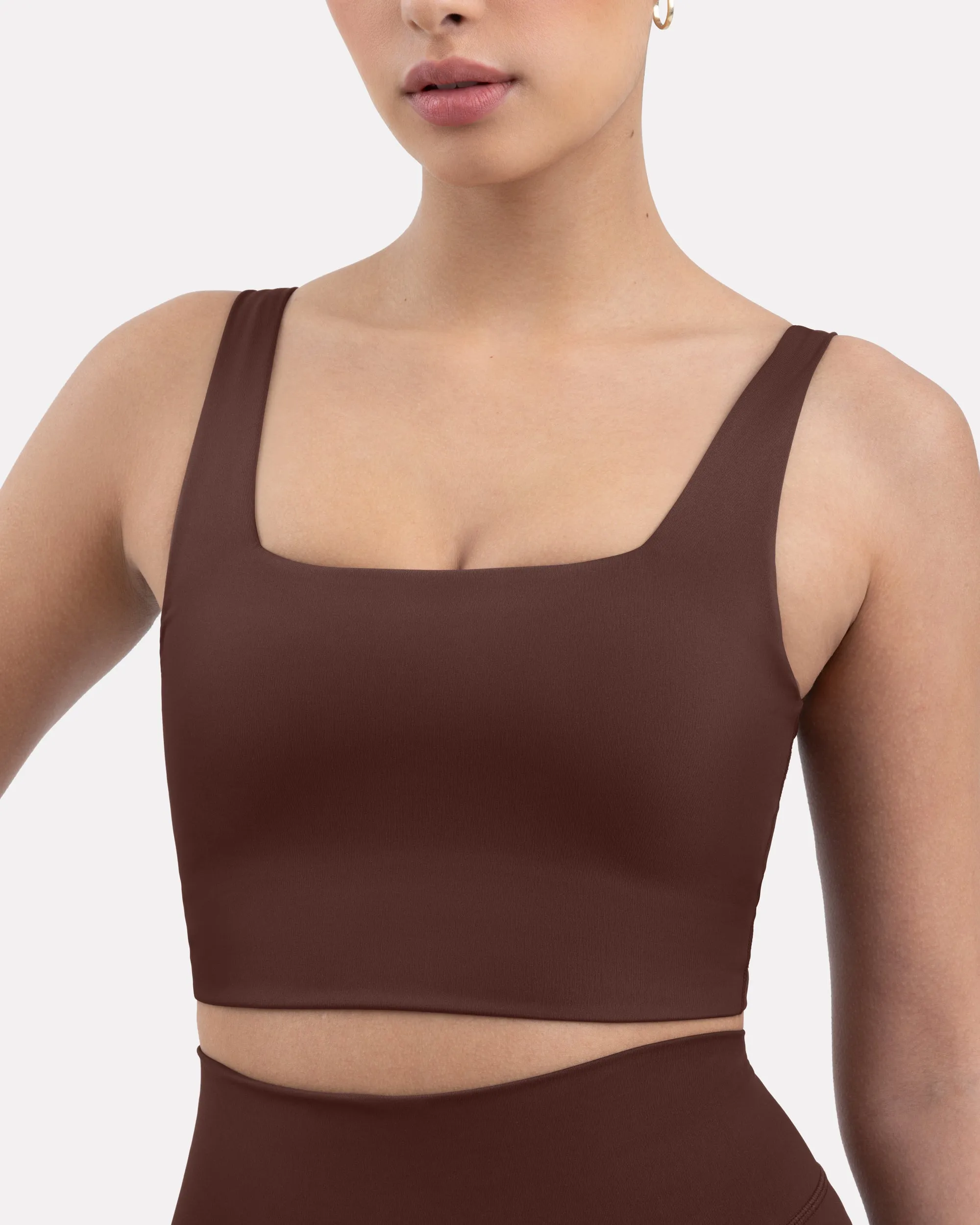 Longline Square Neck Medium-Support Padded Sports Bra