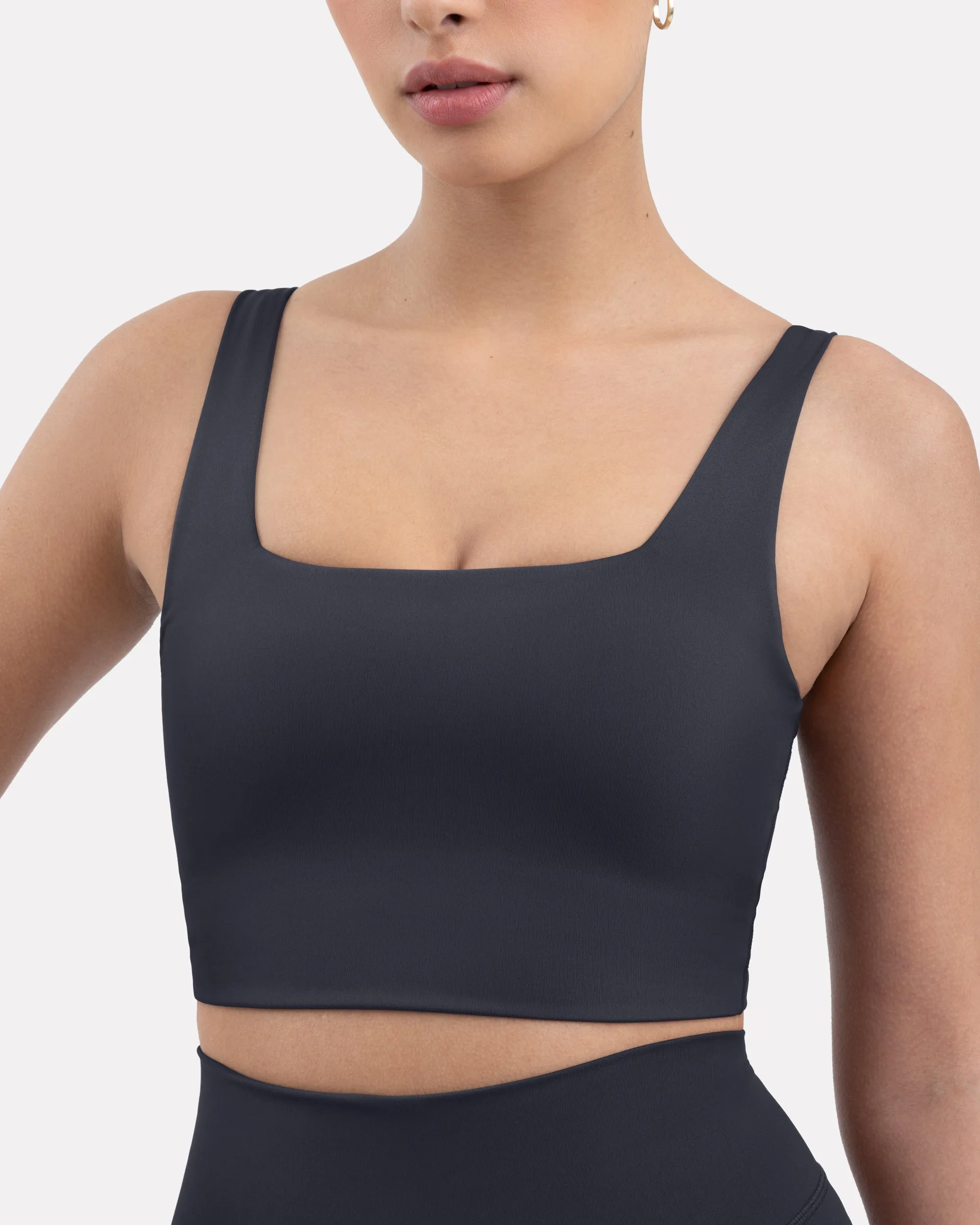 Longline Square Neck Medium-Support Padded Sports Bra