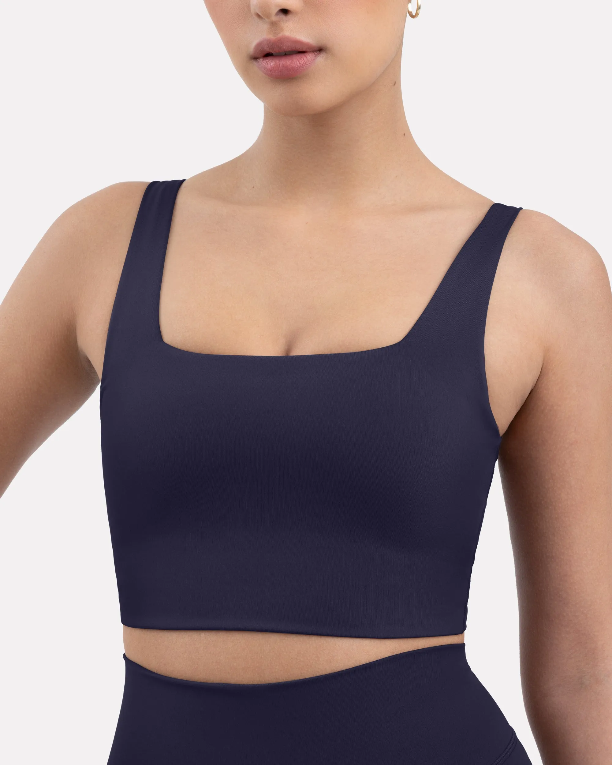 Longline Square Neck Medium-Support Padded Sports Bra