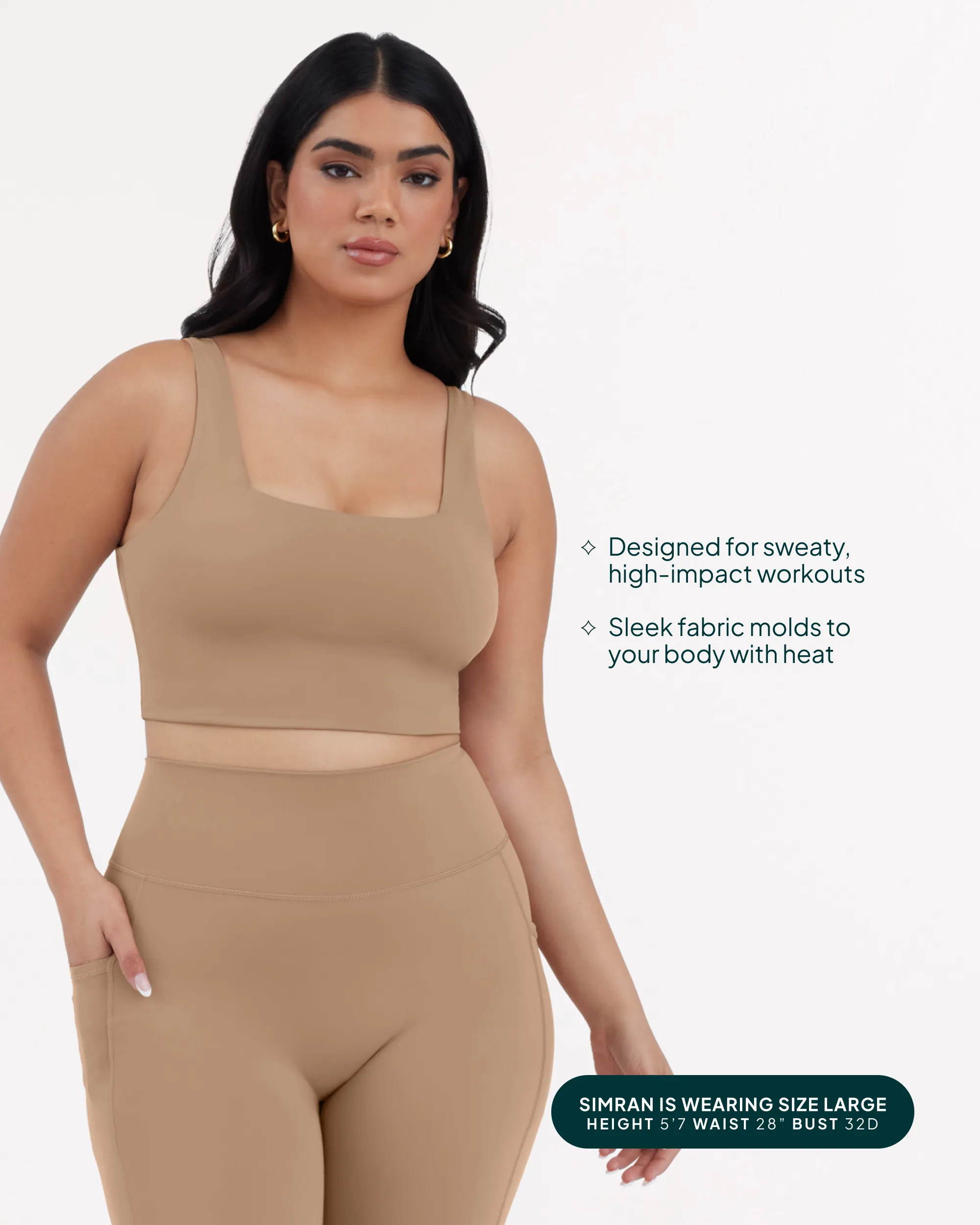 Longline Square Neck Medium-Support Padded Sports Bra