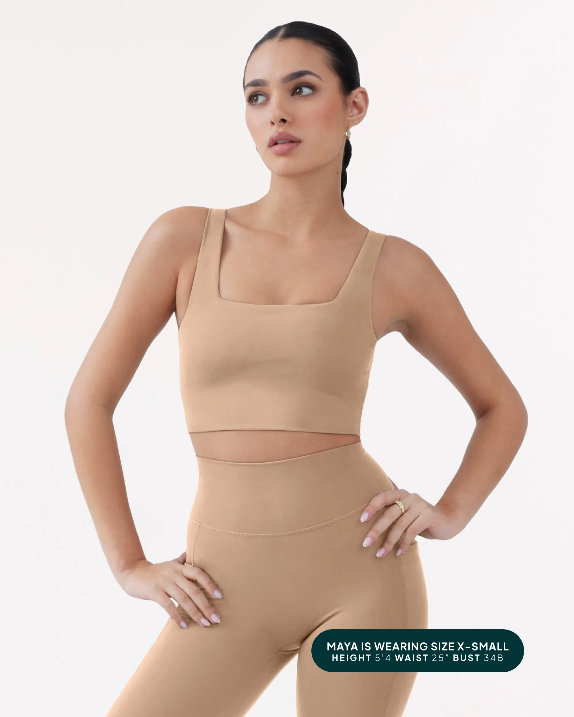 Longline Square Neck Medium-Support Padded Sports Bra