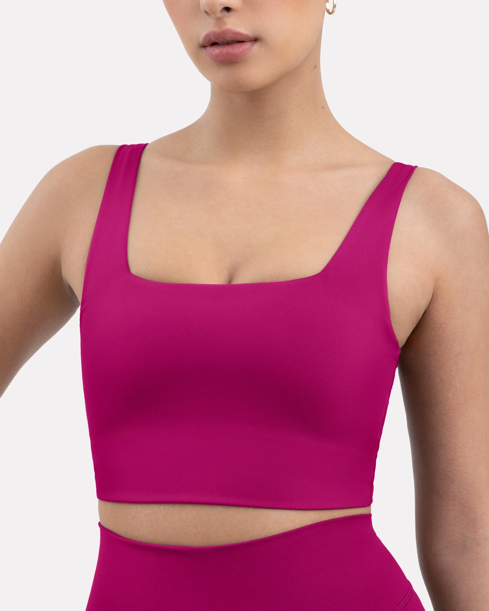 Longline Square Neck Medium-Support Padded Sports Bra