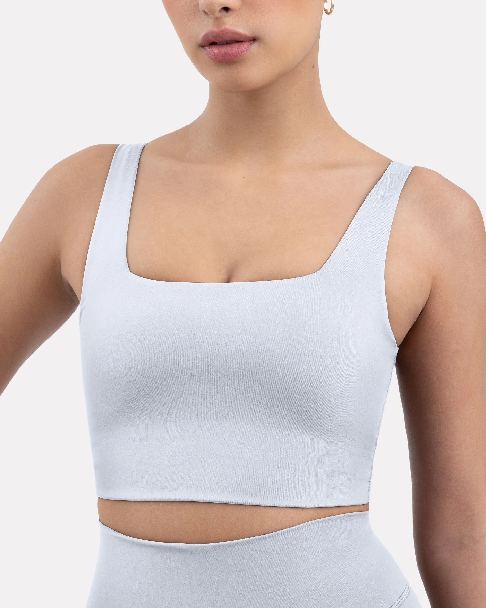 Longline Square Neck Medium-Support Padded Sports Bra