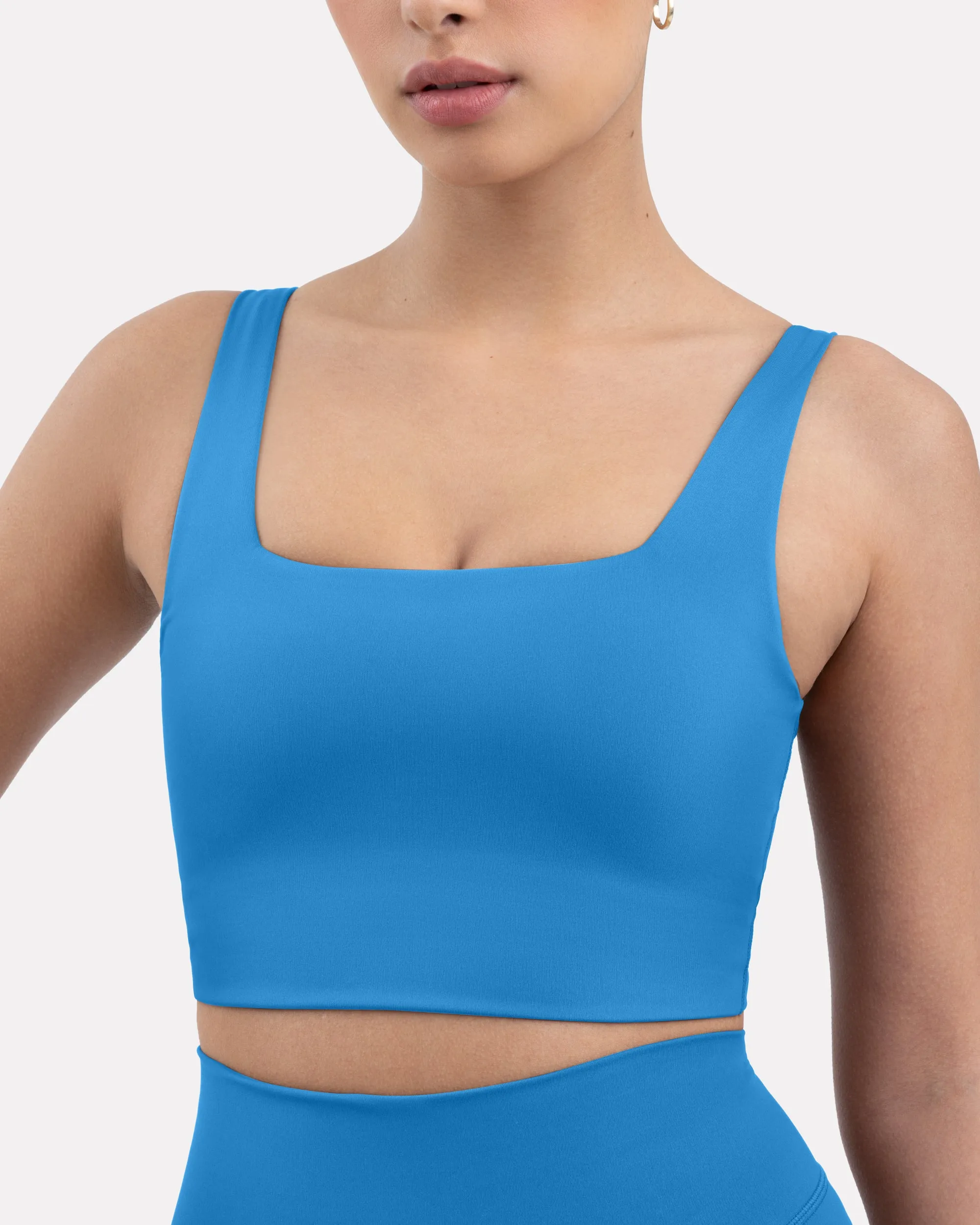 Longline Square Neck Medium-Support Padded Sports Bra