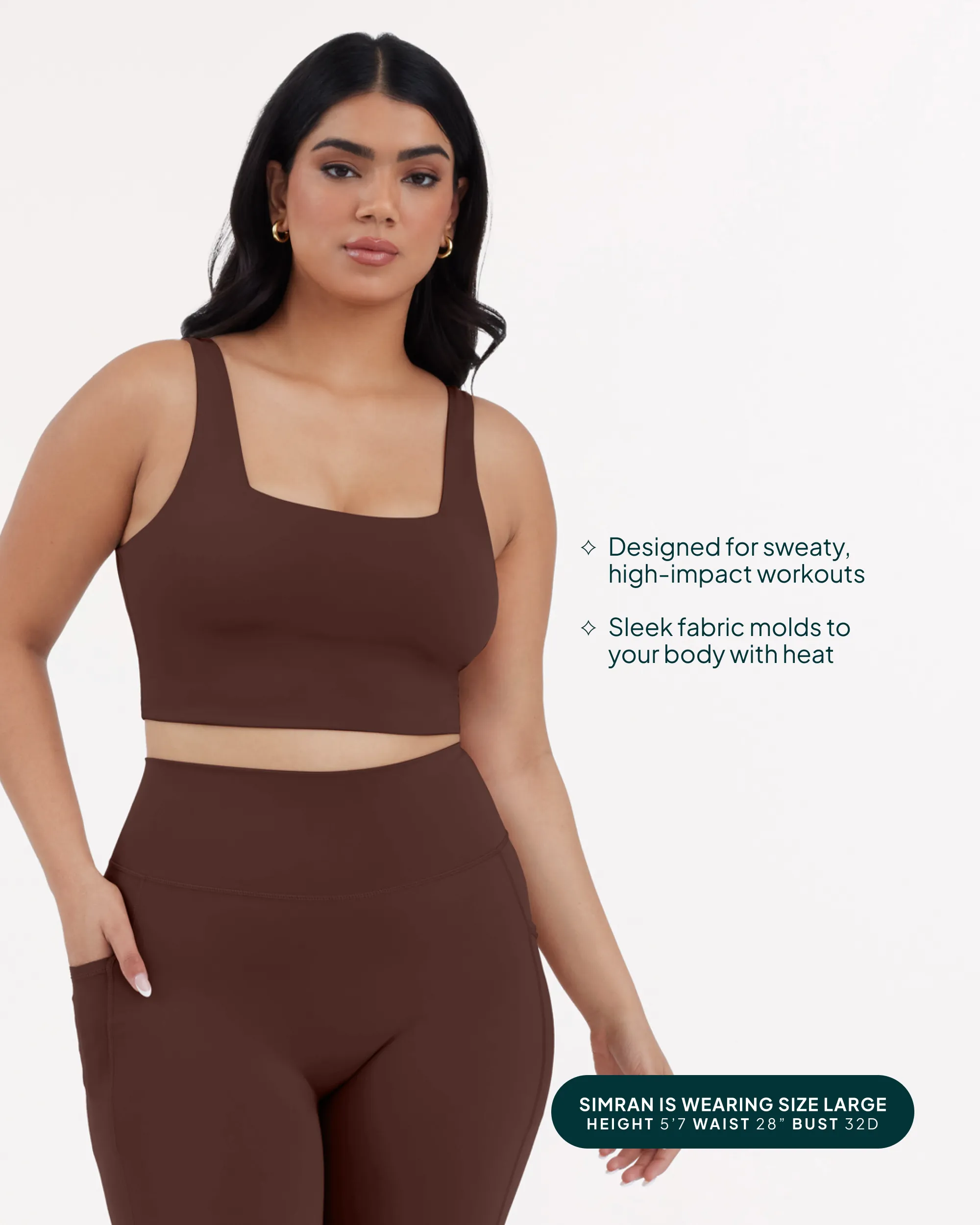 Longline Square Neck Medium-Support Padded Sports Bra