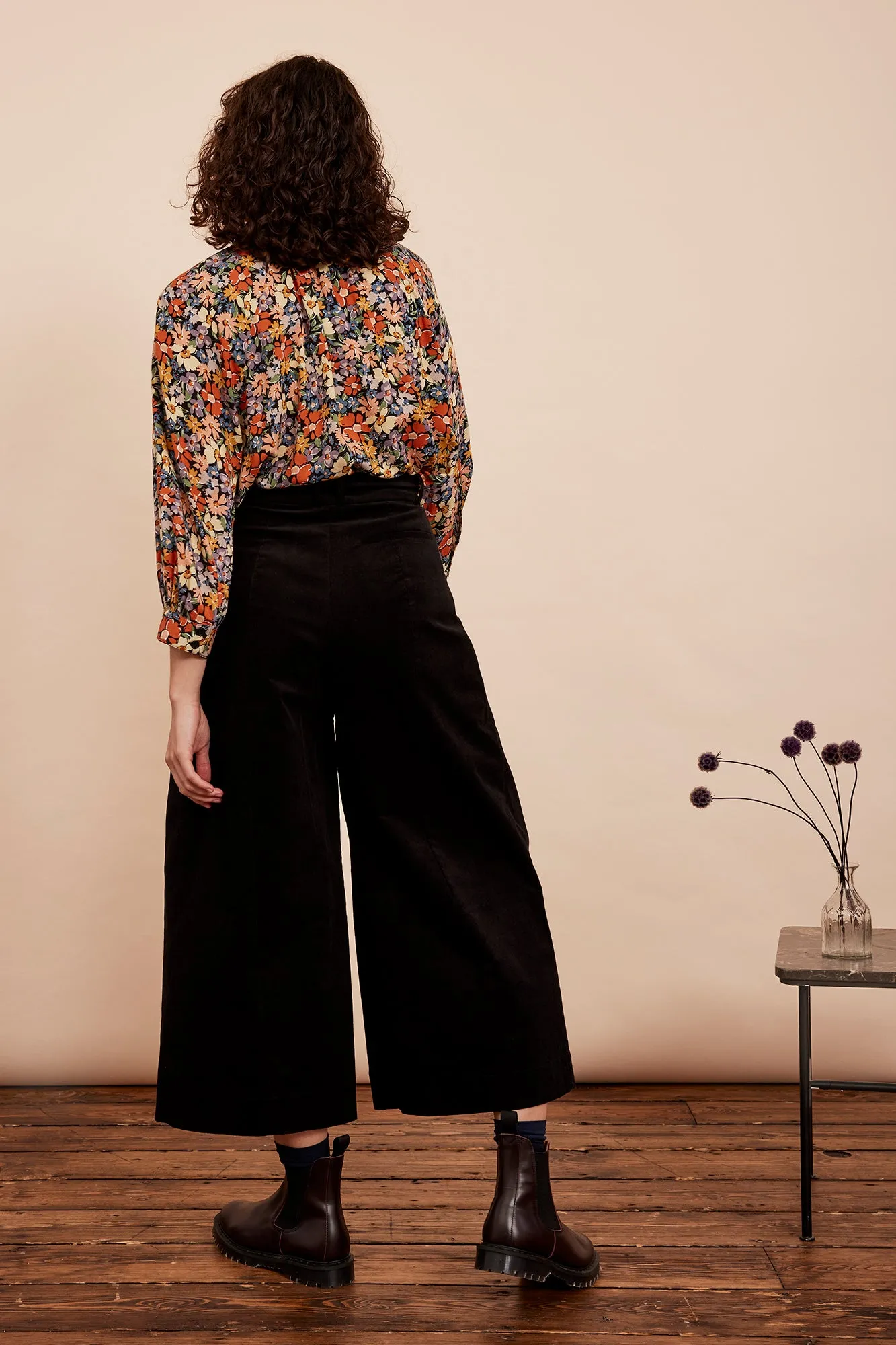 Lori Needlecord Raven Black Culotte