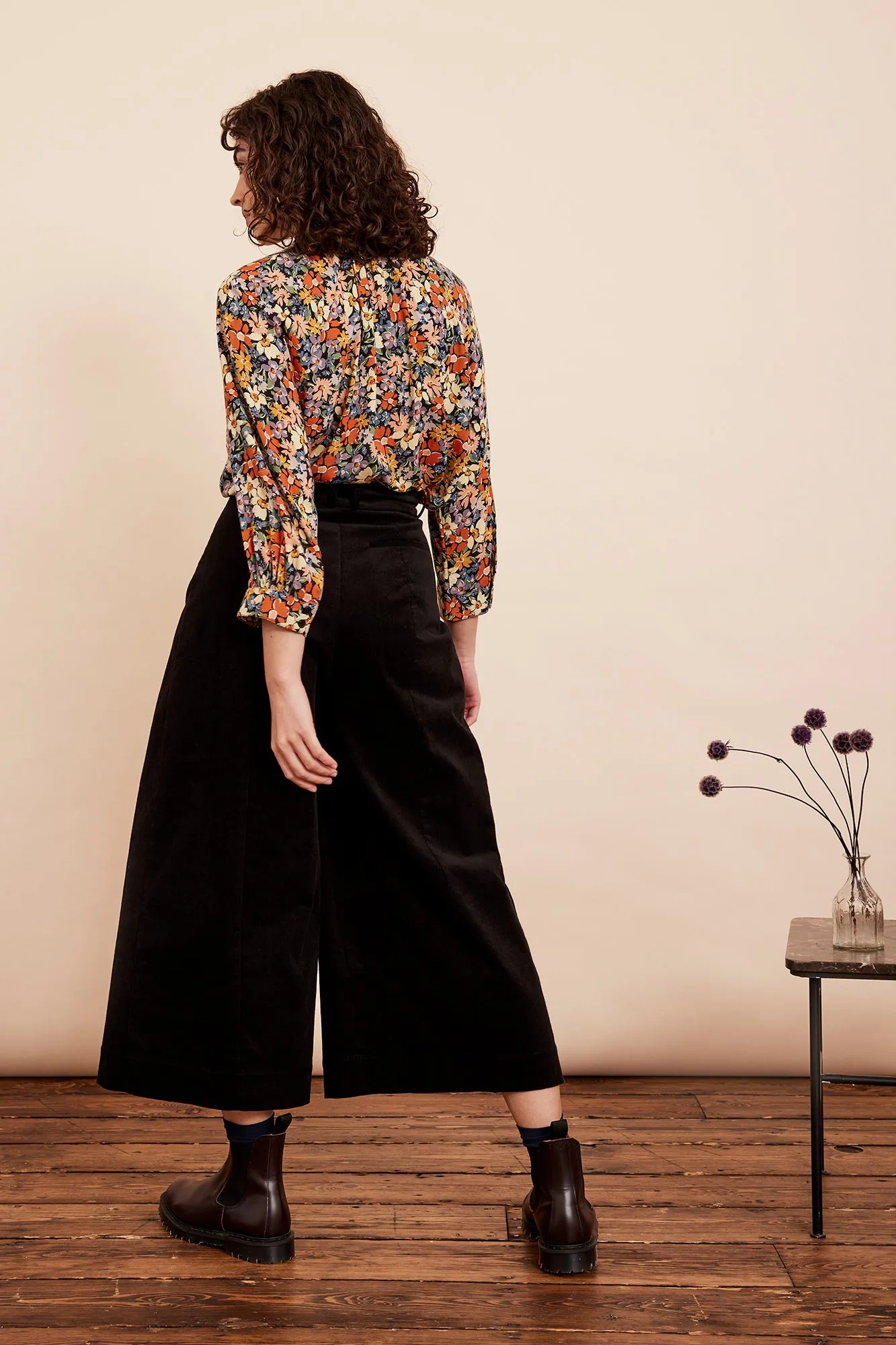 Lori Needlecord Raven Black Culotte