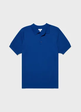 Men's Sunspel x MR PORTER Racked Stitch Polo Shirt in French Blue