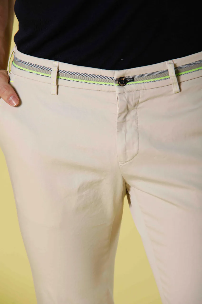 Milano Start pantalone chino uomo in raso stretch con nastri extra slim