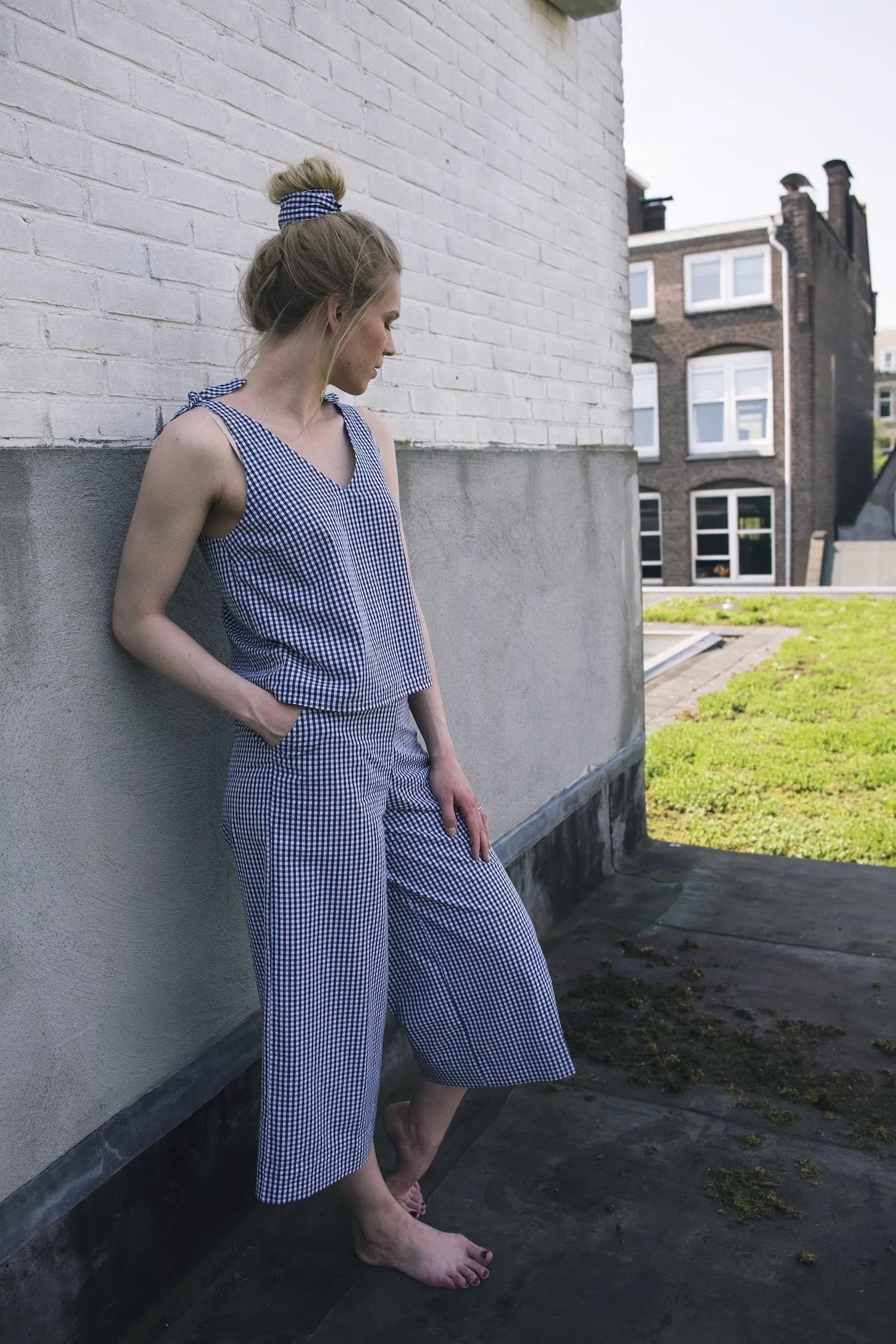 miray pants vichy <br> by ARMEDANGELS