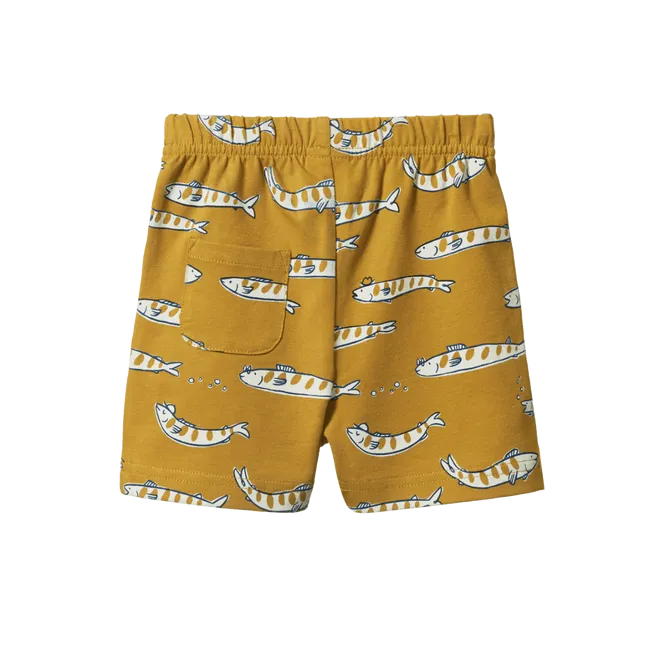 Nature Baby Jimmy Shorts Sweatshirt Knit - South Seas Palm Print