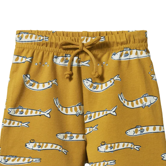 Nature Baby Jimmy Shorts Sweatshirt Knit - South Seas Palm Print