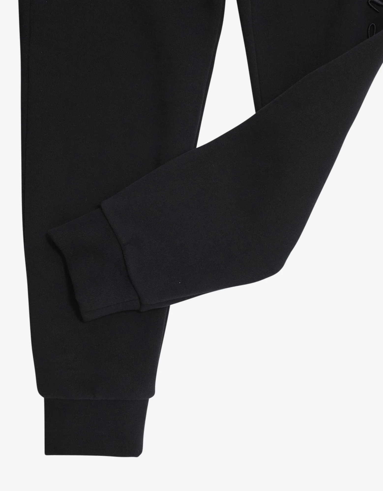 Navy Blue Logo Embroidery Sweat Pants -