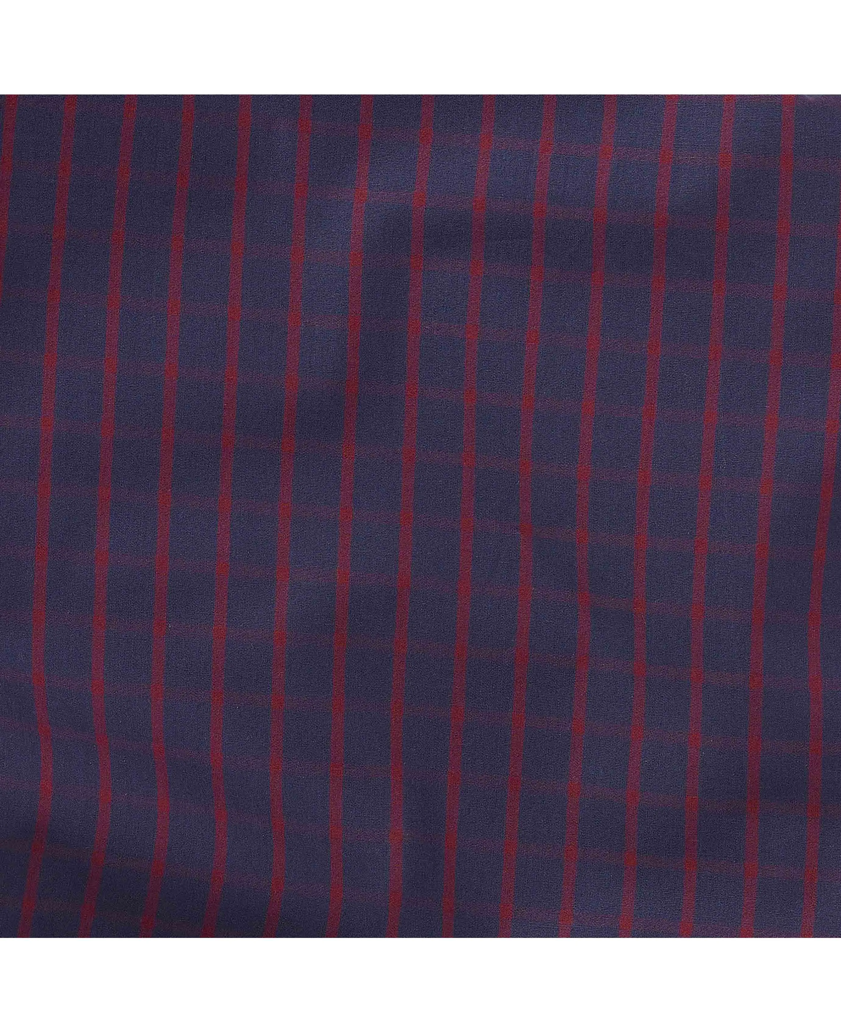 Navy Burgundy Check Brushed Cotton Lounge Pants