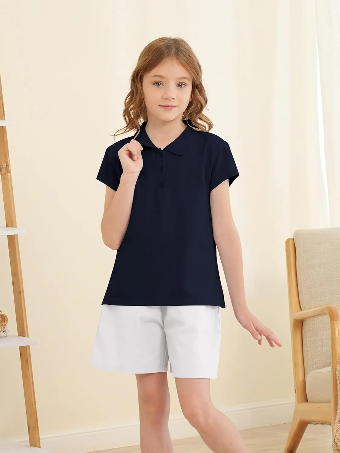OHD School Uniform Shirts for Girls Kids Uniform Polo Shirts Aged 3T-14 Years