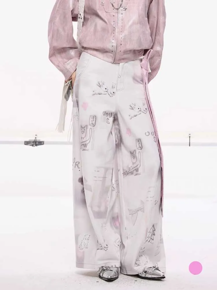 Original print wide pants【s0000010421】