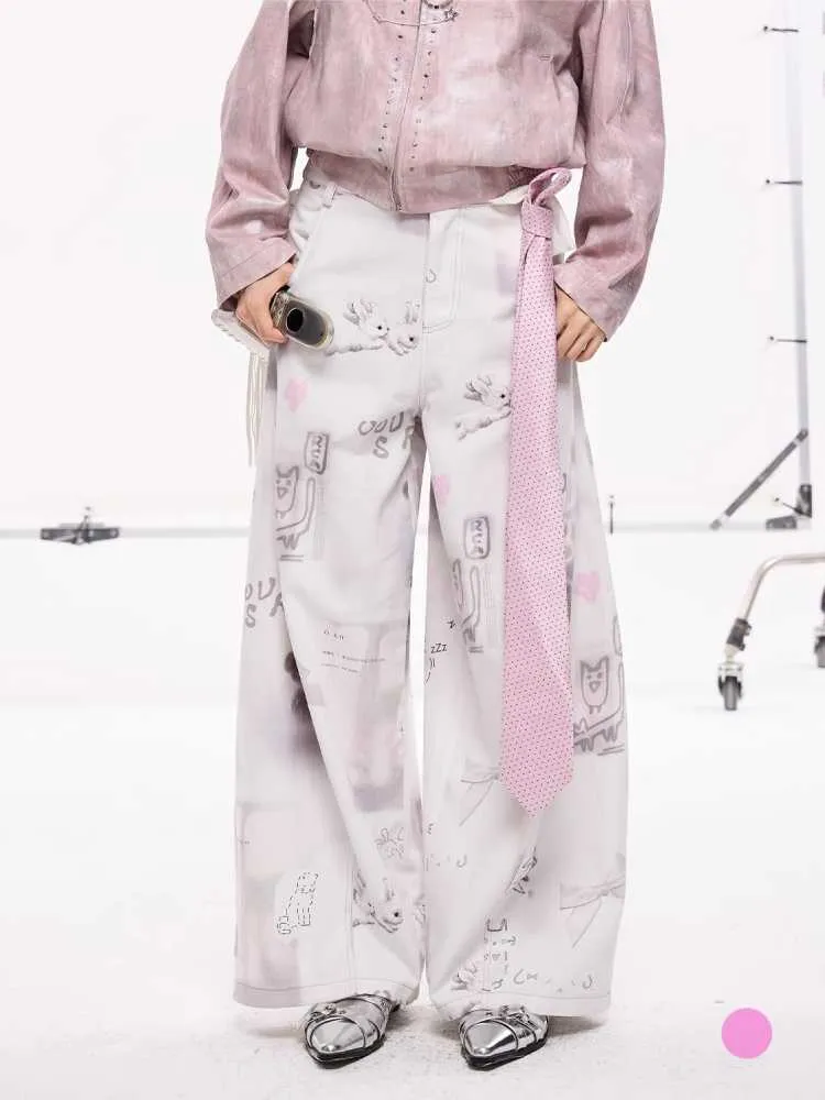 Original print wide pants【s0000010421】