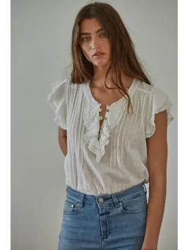 Penelope Cotton Blouse in Off White