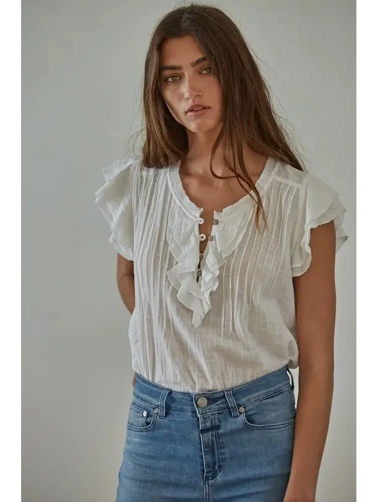 Penelope Cotton Blouse in Off White
