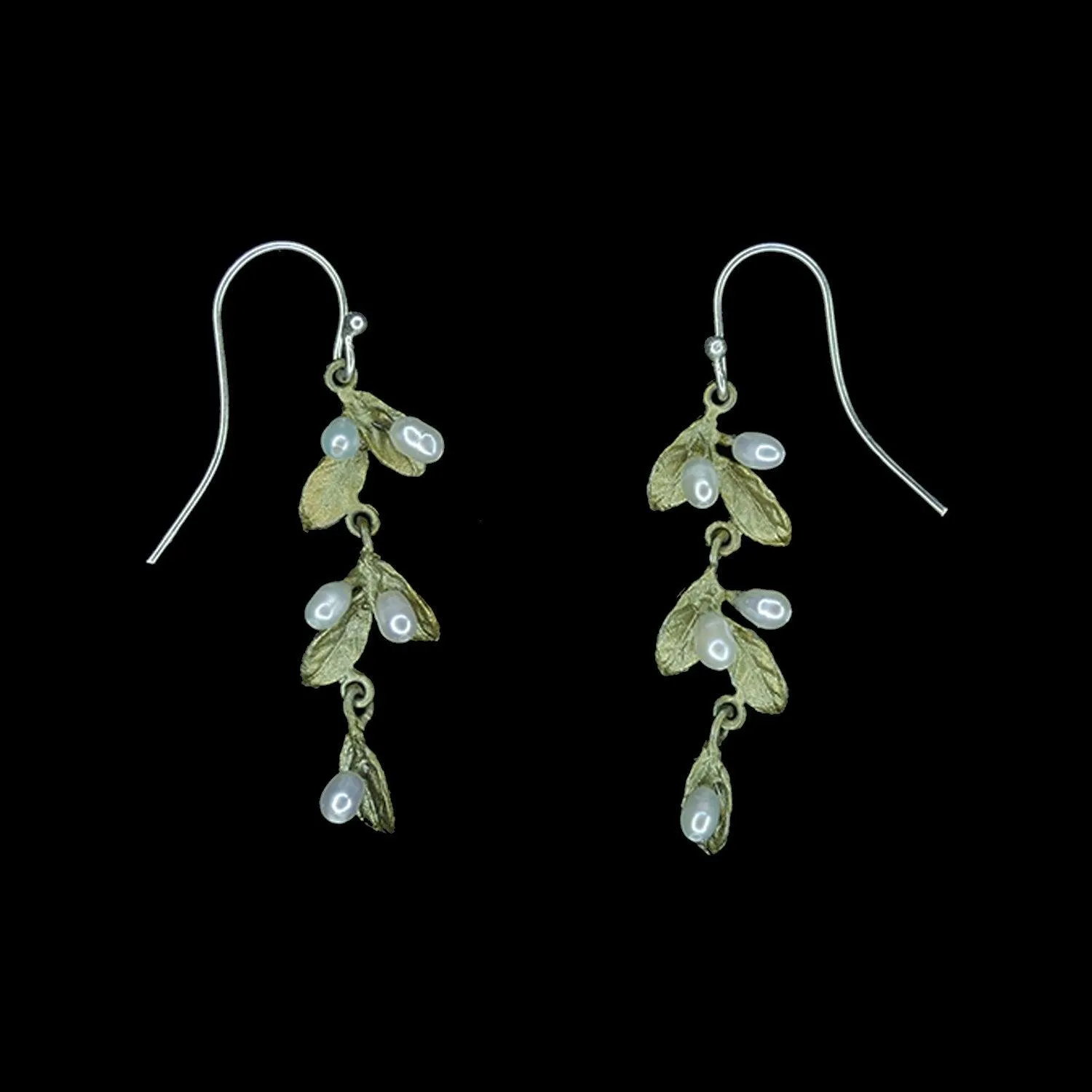 Petite Leaf Earrings - Double Drop Wire