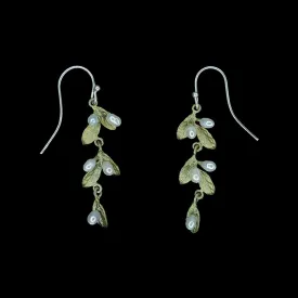 Petite Leaf Earrings - Double Drop Wire
