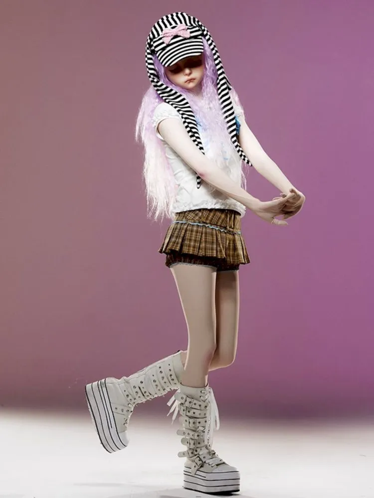 Plaid Lace Pleated Skirt Pants【s0000009418】