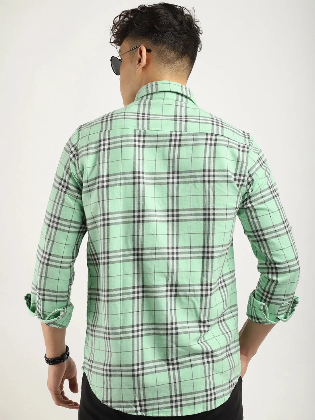 Royal Sea Green Plaid Check Shirt