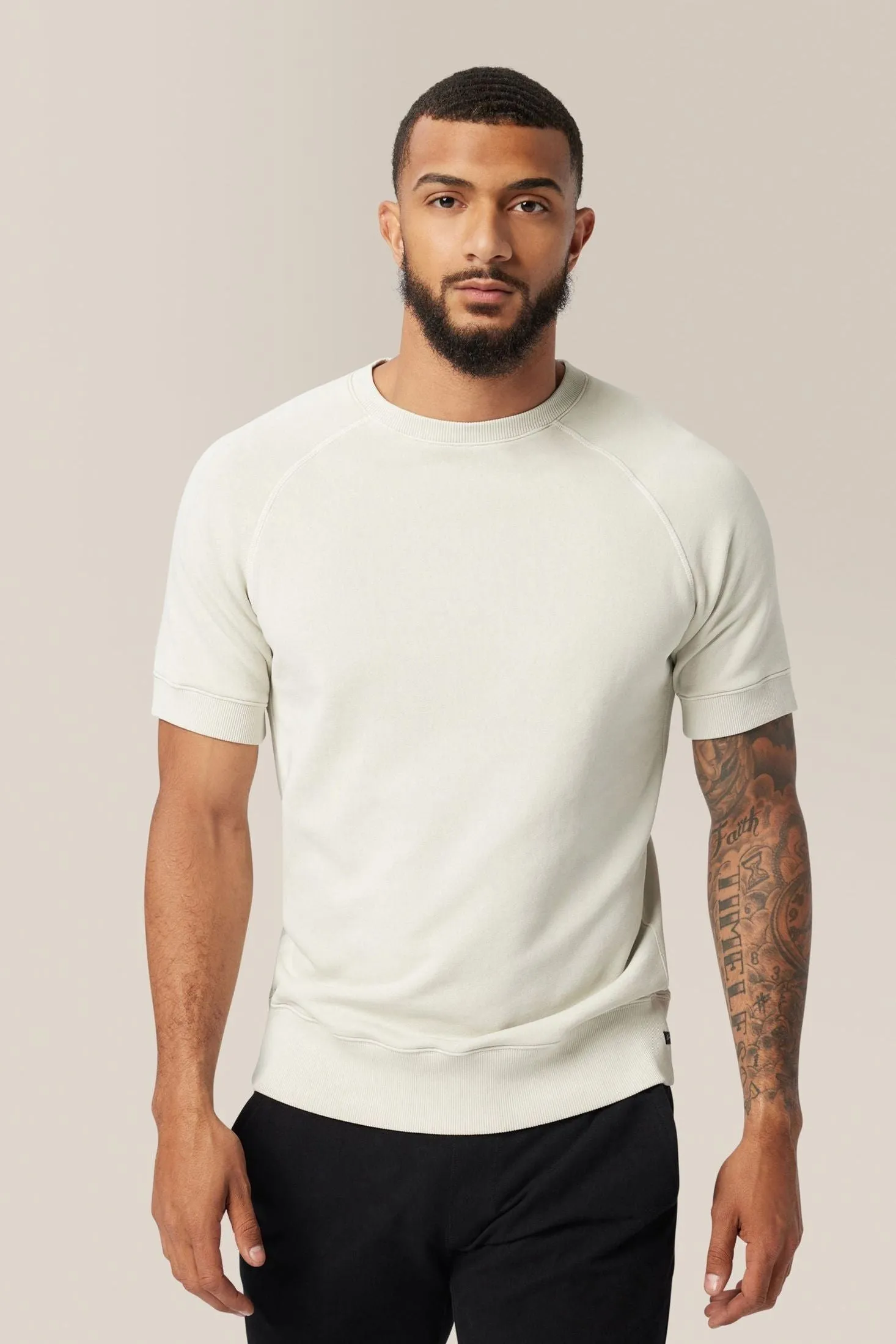 Purpose Short Sleeve French Terry Sweatshirt | Cotton