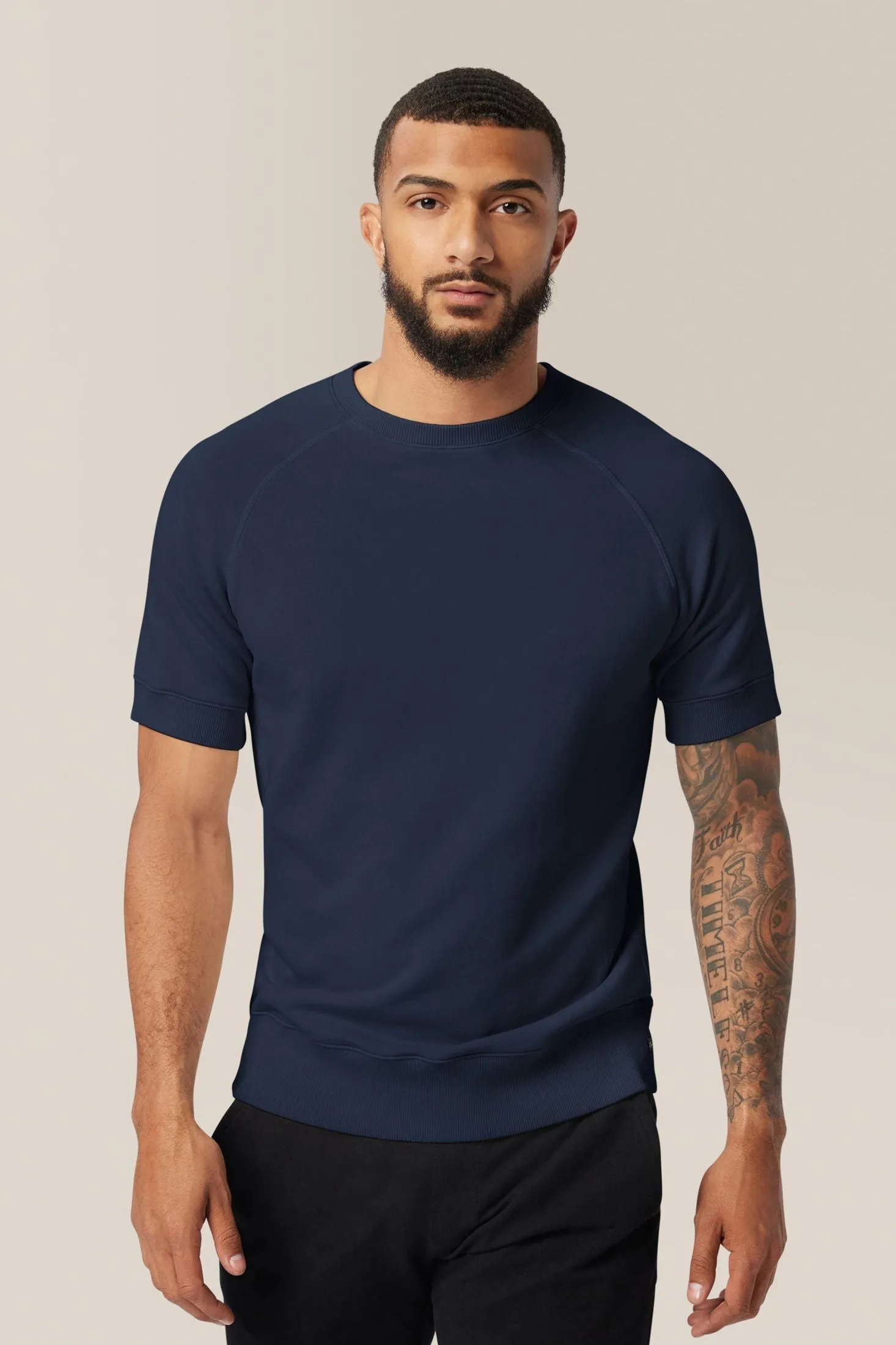 Purpose Short Sleeve French Terry Sweatshirt | Cotton