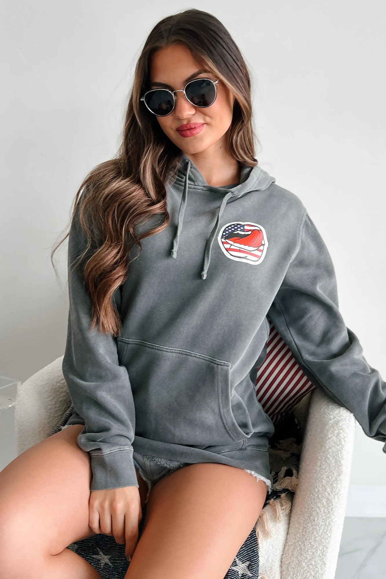 "Tastes So Sweet" Vintage Wash Graphic Hoodie (Black) - Print On Demand