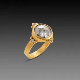 Rose Cut Salt & Pepper Diamond Ring