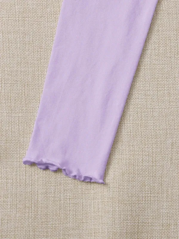 RUCHED LETTUCE-EDGE CROPPED TEE