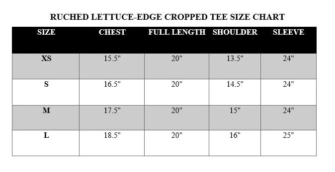RUCHED LETTUCE-EDGE CROPPED TEE