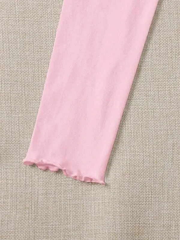 RUCHED LETTUCE-EDGE CROPPED TEE