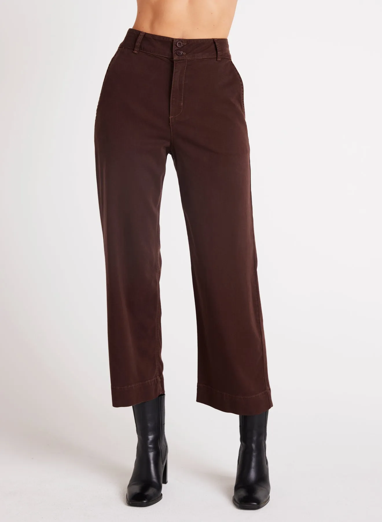 Saige Wide Leg Crop - Chocolate Plum