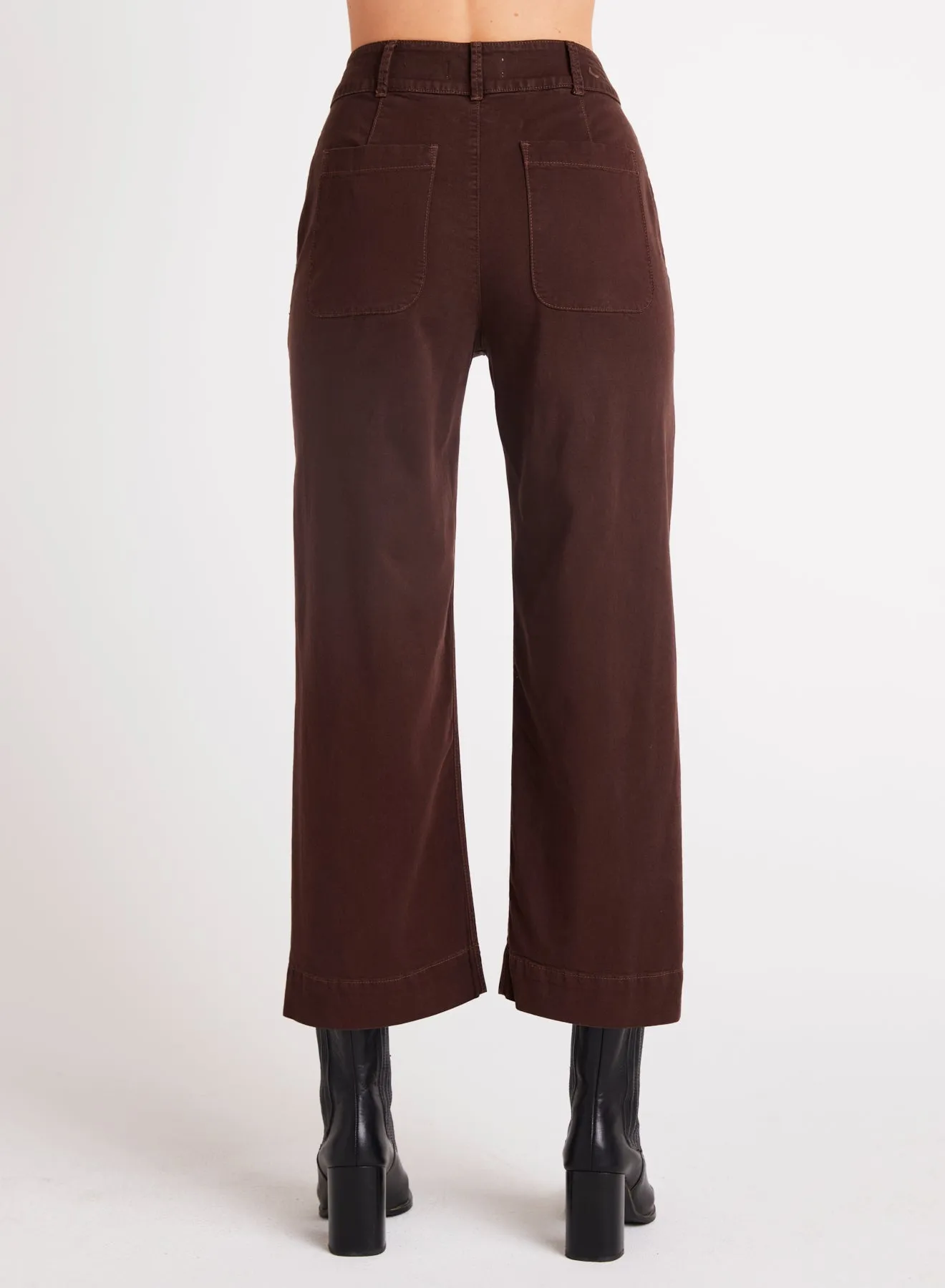 Saige Wide Leg Crop - Chocolate Plum