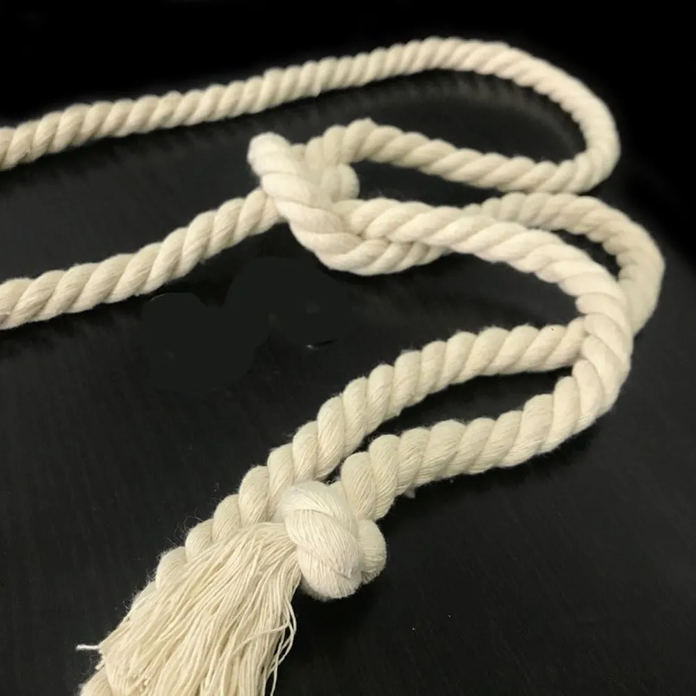Simple Cotton long Waist Rope Tie Belt Medieval Plus Size For Girl Women Dresses Pants with Tassels Braided Woven