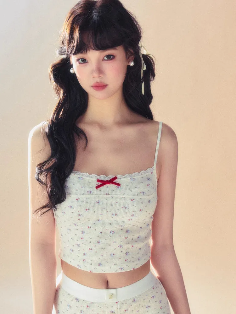 Slim short cardigan   camisole   pants【s0000007093】