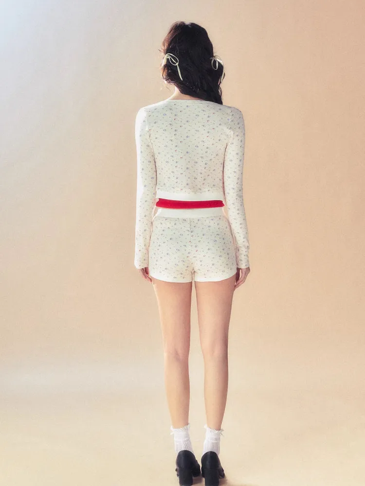 Slim short cardigan   camisole   pants【s0000007093】