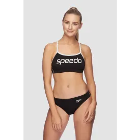 SPEEDO WOMENS ENDURANCE  CROP TOP BLACK